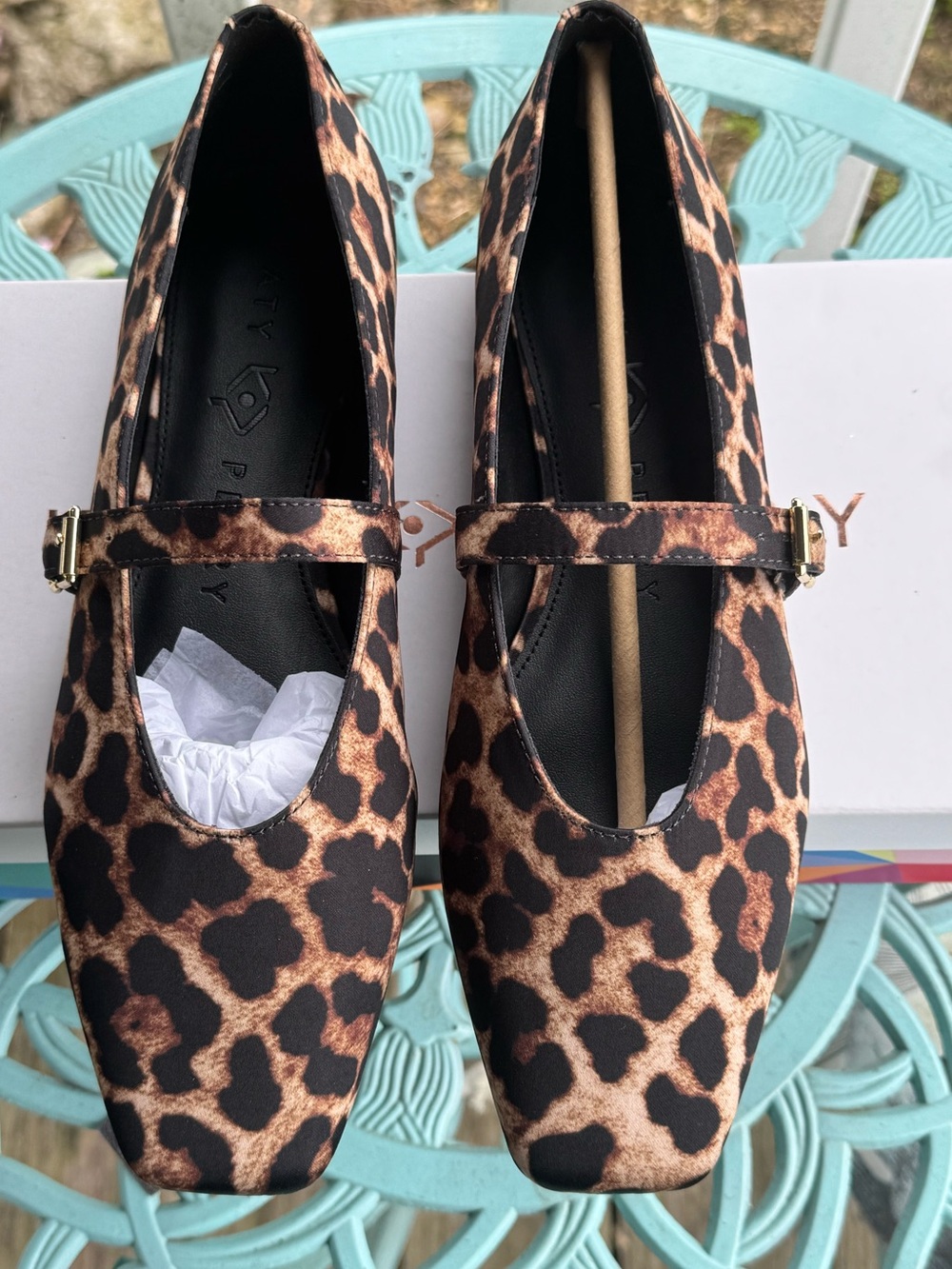 Katy Perry Collections Leopard Print The Evie  Mary Jane Flats -NIB Retail $89